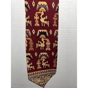 VTG Aztec Design Hunting Horn For J. Riggings Men’s Tie 100% Silk